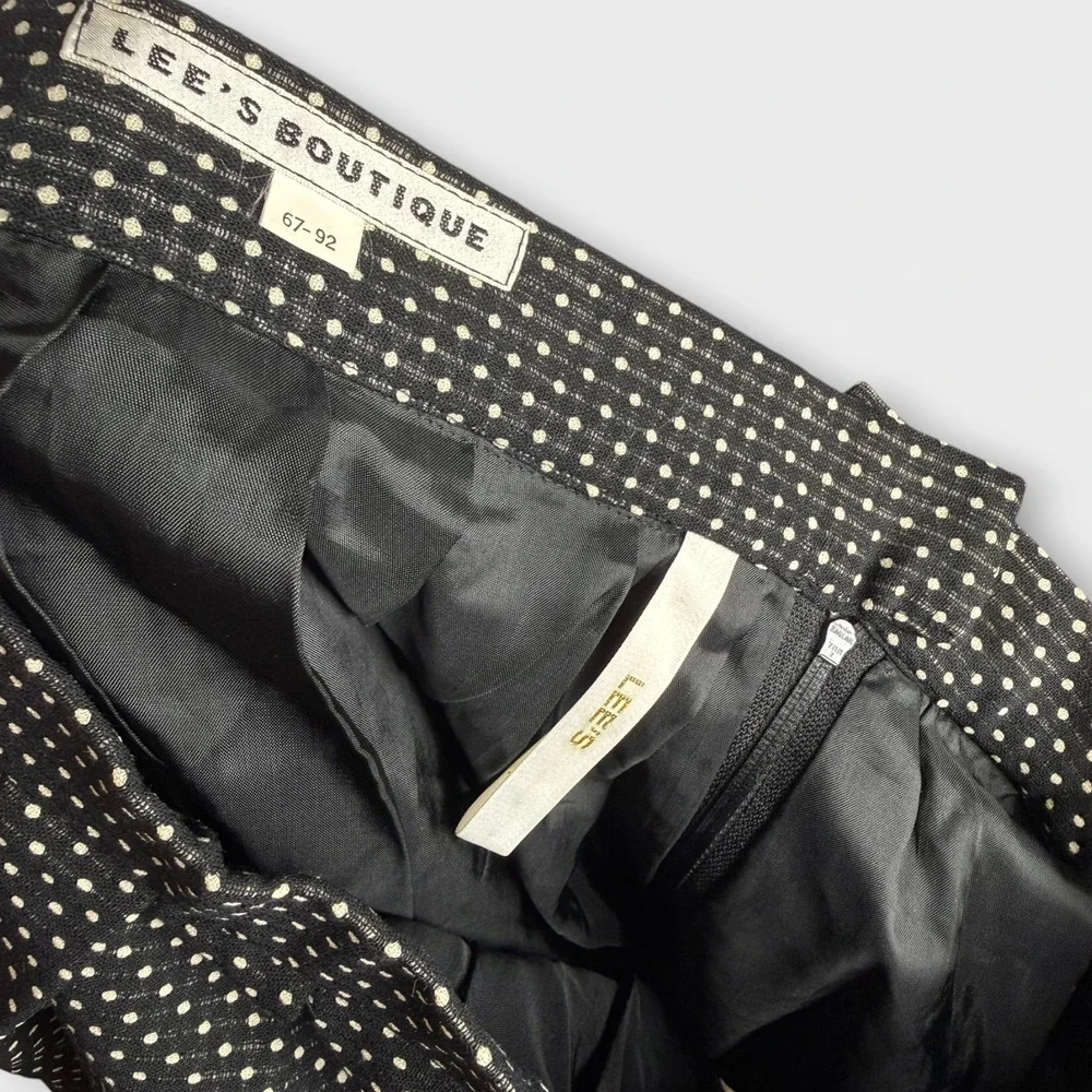 Retro Black White‎ Polka Dot Skirt Lace Twirl Pin Up Whimsygoth Glamour Sz Small
